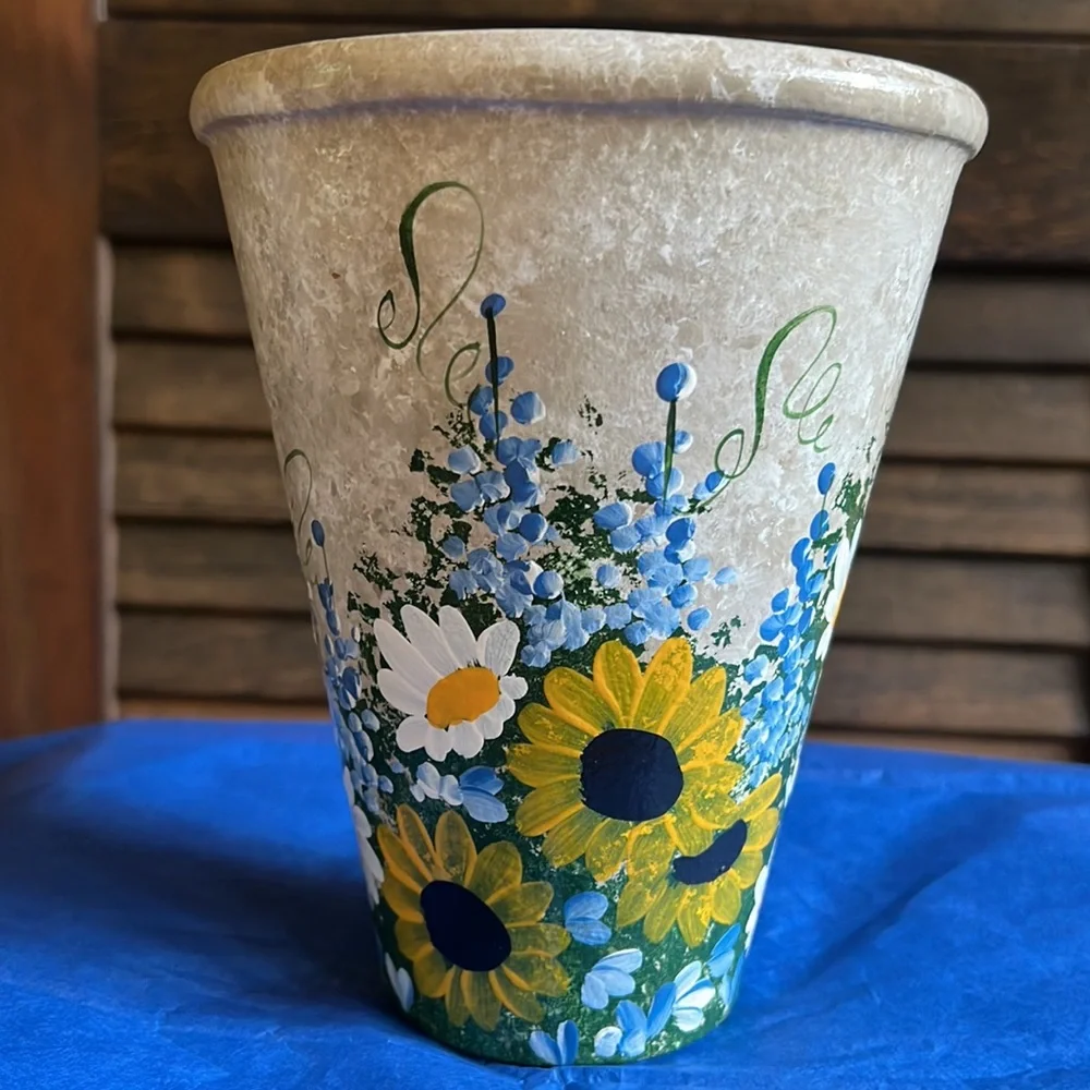 7” Blue Bonnet Medley Cracked Rosen Pot